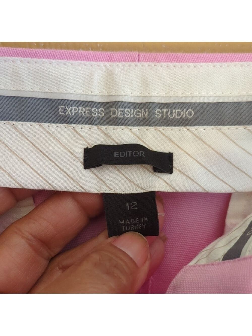 NWT Express Design Studio Pink Editor Pants, Size 12 - Picture 3 of 13